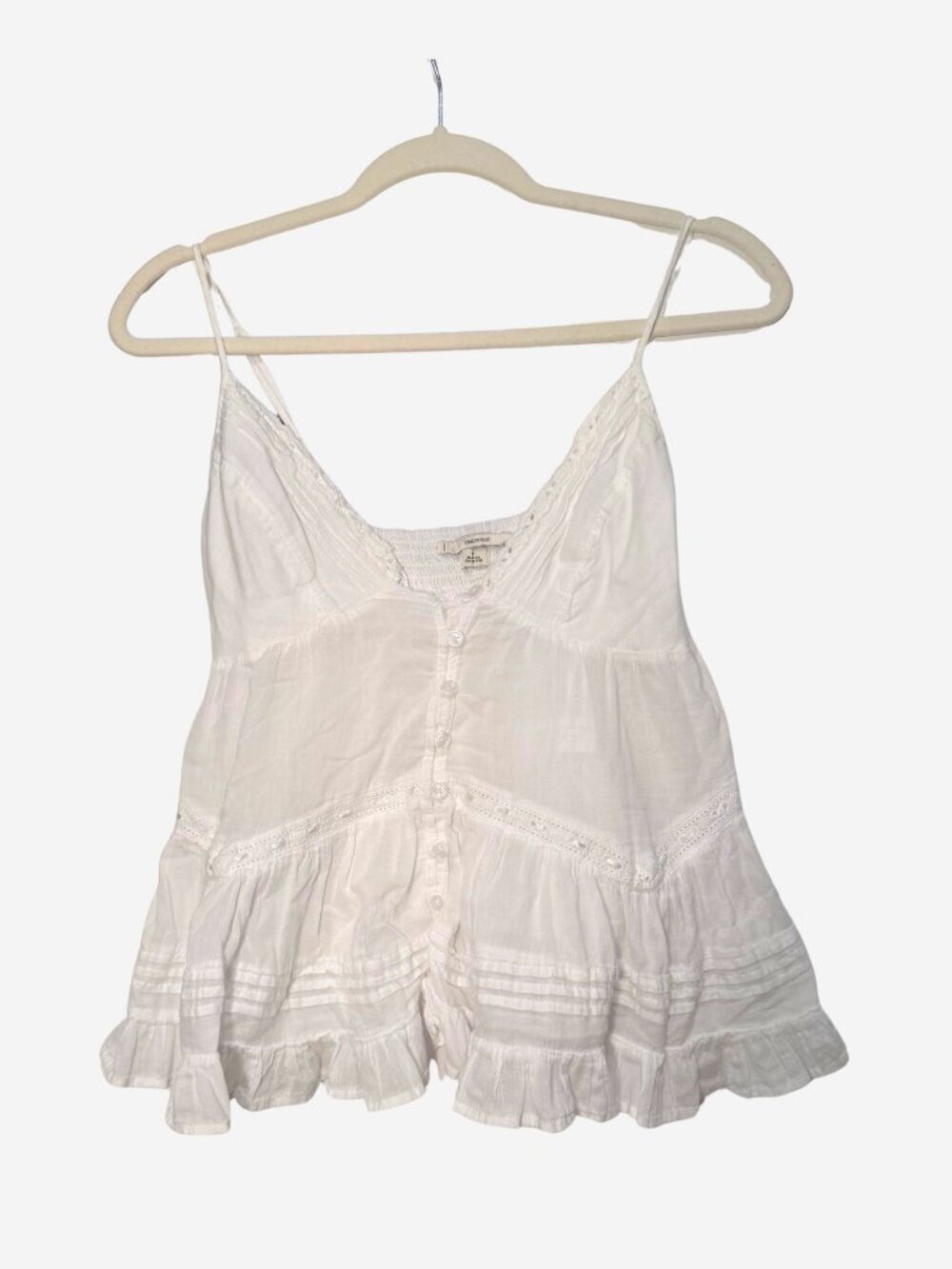 Kimchi Blue Urban Outfitters White Ruffle Babydoll Cami Top - S